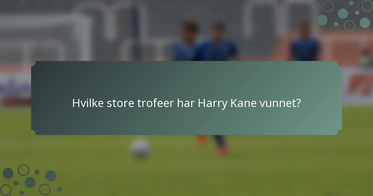 Hvilke store trofeer har Harry Kane vunnet?